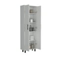 thumbnail image 7 of Knubmt Wood Pantry Cabinet with 5 Inner Shelves, 2 Doors Storage Cabinet for Living Room, Dining Room, Kitchen, White, 7 of 7