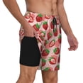 thumbnail image 2 of Kdxio Cute Strawberry Print Men's Swim Trunks with Compression Liner 7 Inch Inseam Quick Dry Swim Shorts, 2 of 7