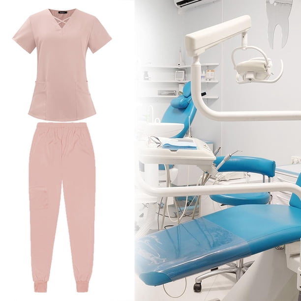 Uniformes Médicos Yinane Batas de Enfermería Rosa S