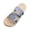 Blue, variant on Women’s Summer Jute Woven Flat Sandals Double Braided Straps Open Toe Slip-On Design Breathable Rope Upper