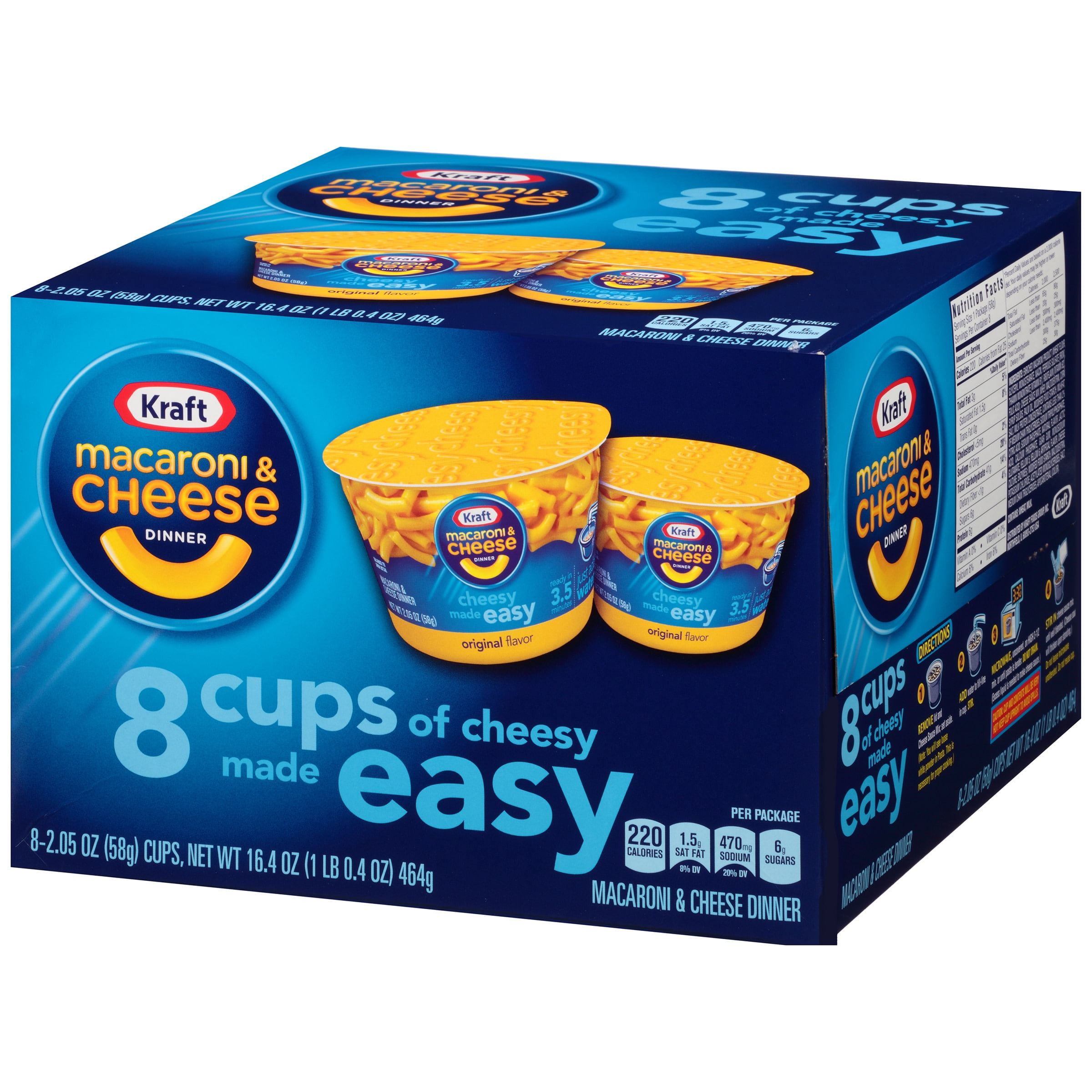 Kraft Easy Mac Original Flavor Macaroni and Cheese, 8 ct - 16.4 oz Box