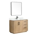 thumbnail image 2 of Vinnova San 42" Single Sink Wood Bath Vanity with Mirror in Brown/White, 2 of 16
