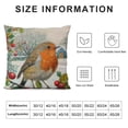 thumbnail image 5 of CMMY Christmas Adorable Robin Bird Pillow Covers Winter Holiday Xmas Red Mistletoe Rustic Red Farmhouse Throw Pillow Case Cushion Case Cover Decor Home Sofa Chair 20x20in, 5 of 5