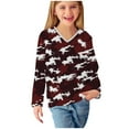 thumbnail image 6 of dazeni Kids Camouflage Long Sleeve Shirts Boys Girls Camo V Neck Tee Casual Sport Tops Blouse, 6 of 8