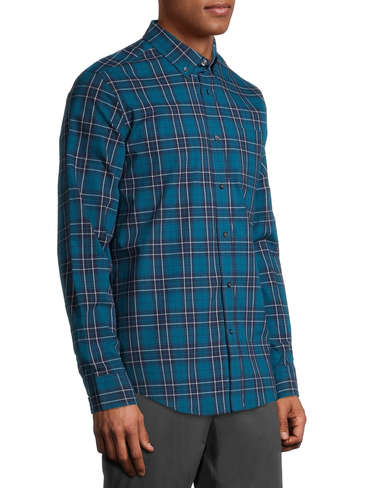 George Men's and Big Men's Long Sleeve Stretch Poplin Shirt, Sizes up to 5XLT