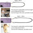 thumbnail image 6 of Phone Case for Samsung Galaxy A42 5G Zipper Wallet Cover with Credit Card Holder Slot Shoulder Crossbody Strap Long Lanyard Leather Cell Accessories A 42 G5 42A S42 4G 2021 Women Girls Purple, 6 of 14