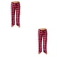 thumbnail image 2 of Sonducket Pantalón de mujer colorido reemplazo Primavera Verano Flexible Plaid dormitorio suelto niñas señoras pantalones ropa vino Vino rojo L 2Conjunto, 2 of 6