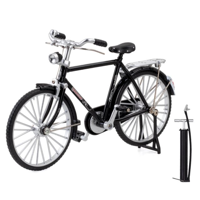 Tholdsy 1:10 Model Decoration Alloy Finger Miniature Bike for Home Kids Juguetes Negro con Bomba