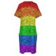 thumbnail image 5 of Bandera LGBT vibrante brillo sintético brilla orgullo igualdad amor matrimonio (Foto de brillo - No reflectante) Vestido de bolsillo suelto, 5 of 7