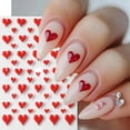 thumbnail image 4 of Adhesivos para decoración de uñas BSBTBZ 5D con estampado rosa en forma de corazón, 4 unidades, 4 of 9