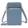 thumbnail image 1 of Sac Bandoulière Mini Bleu Uni Décontracté pour Femmes avec Sangle Détachable Réglable, Matériau Polyester PU Imperméable, Fermeture Éclair, Multiples Poches pour Téléphone Portable, Carte d'Identité, Clés - Idéal pour Voyage, 1 of 6