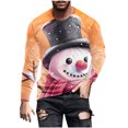 thumbnail image 2 of cllios Mens Christmas T Shirts Cute Xmas Snowman Printed Tee Shirt Slim Fit Long Sleeve Roune Neck Tees Ugly Chritsmas Shirts for Men,Men's Vacation Tops, 2 of 5