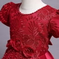 thumbnail image 4 of Vestido de princesa bordado de satén largo para niñas europeas y americanas de tamaño mediano y grande, 4 of 6