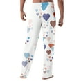 thumbnail image 4 of Men's Fashion Rose Heart Print Pajama Pants, Drawstring Elastic Waist Lounge Trousers for Valentine's Day Gift and Home,White,M, 4 of 5