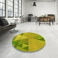 thumbnail image 4 of Ahgly Company Machine Washable Indoor Square Transitional Dark Yellow Green Area Rugs, 7' Square, 4 of 7