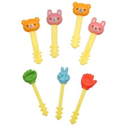 Kotobuki Food Picks for Bento Boxes, Bunny and Bear Rock-Paper-Scissors