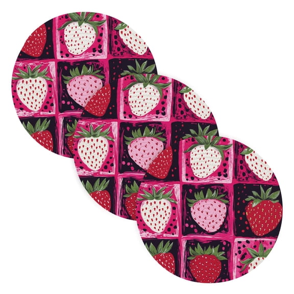 BZSMCE Mats for Pots,Pans Place Strawberry Simple Style Pattern Pot Mats