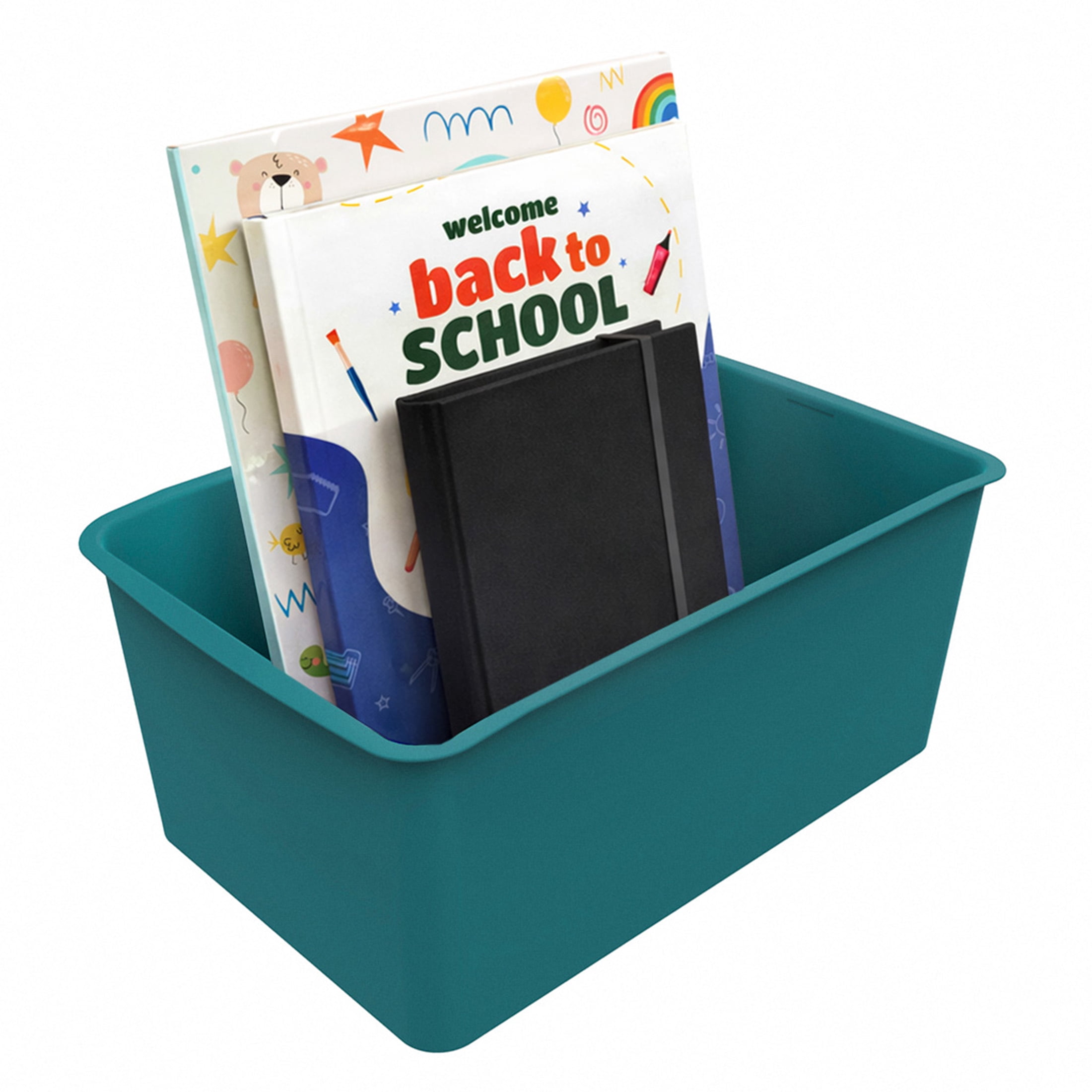 Pen+Gear Cubby Bin, 12.27 x 7.96 x 5.12 in, Turquoise Sky, 8-Pack