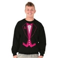thumbnail image 4 of Breast Cancer Awareness Print Tuxedo Men's Big & Tall Crewneck Sweatshirt Brisco Brands 2X, 4 of 5