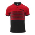 thumbnail image 4 of Summer Men's Button Up Round Neck Short Sleeved Shirt Solid Casual Top 3XL, 4 of 5