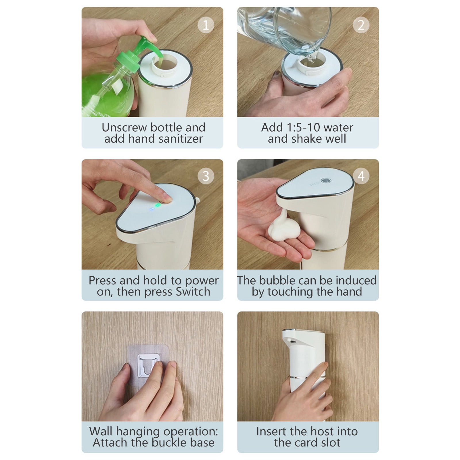 AUHomi Automatic Foaming Soap Dispenser, Touchless Foaming Soap Dispenser, USB Rechargeable Hand Free Pump Soap Dispenser, Electric Dispenser for Bathroom Countertop, Kitchen 350mL