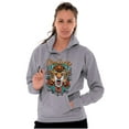 thumbnail image 3 of Stay Wild Tiger Head Rose Tattoo Unisex Plus Fleece Graphic Hoodie Brisco Brands 2X, 3 of 5