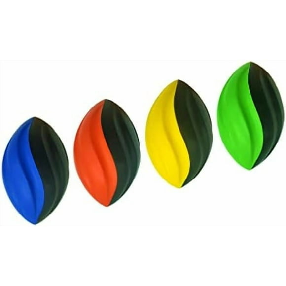 7" Spiral Mini Football for Kids 4 Pack - Kids Football - Foam Footballs for Kids - Soft, Small Footballs for Kids (Red, Yellow, Blue and Green) multi-color yellow, green, blue, red multi-color