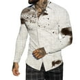 thumbnail image 1 of EIMELI Hommes Automne Hiver Revers à Poitrine Pleine Impression Plage Chemise à Manches Longues, 1 of 6