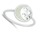 thumbnail image 4 of CHOOSE YOUR COLOR Stars Moon White Simulated Opal Ring .925 Sterling Silver Band CZ Female Size 9, 4 of 4