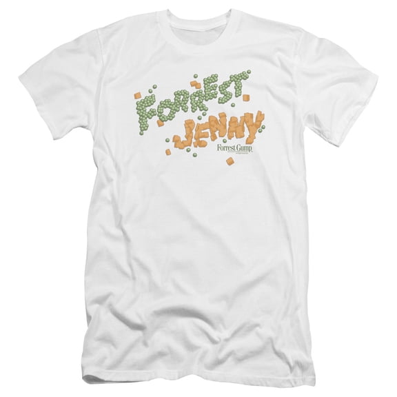 Forrest Gump Peas And Carrots Premium Adult Slim Fit 30/1 T-Shirt White