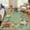 Green, variant on GlowSol 4' Round Floral Area Rug Modern Circle Area Rug Indoor Soft Bedroom Rugs for Bedroom Living Room, Green