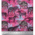 thumbnail image 1 of Soimoi Pink Cotton Cambric Fabric Leopard Skin,Leopard & Wild Animal Print Fabric by The Yard 56 Inch Wide, 1 of 1