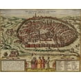thumbnail image 2 of Vintage Maps 14x12 Black Ornate Wood Framed with Double Matting Museum Art Print Titled - Antique Map of Jerusalem, 2 of 4