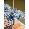 thumbnail image 2 of Outdoor Tablecloth with Umbrella Hole for Patio/Picnic/Party/Camping, Navy Blue Monstera Deliciosa Waterproof Table Cloth Square Cover Washable, Summer Botanical Tropical (60"x 60"), 2 of 9