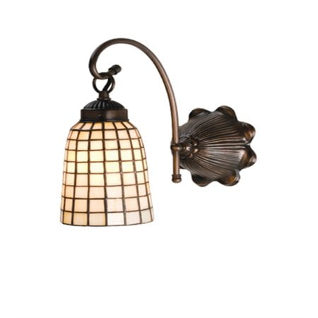 Meyda Applique Murale en Terre Cuite Os Acajou Bronze Beige Verre 1 Lumière 6 Pouces L