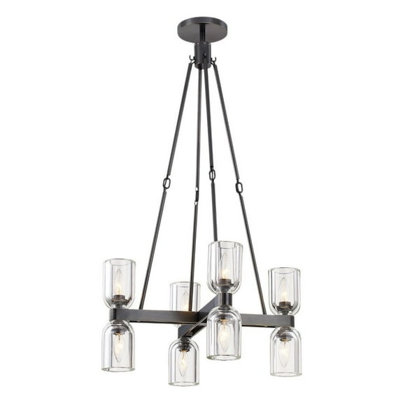 CH338822UBCC-Alora Lighting-Lucian - 8 Light Chandelier-37.75 Inches Tall and 22 Inches Wide-Urban Bronze Finish-Clear Crystal Glass Color