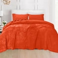 thumbnail image 2 of Juego de sábanas Elegant Comfort Velvet Frannel Queen Orange, 4 piezas, 2 of 9