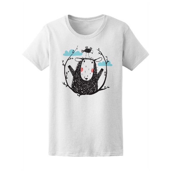 Funny And Furry Cute Sheep T-Shirt Women -Image by Shutterstock, Female XX-Large