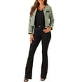 thumbnail image 2 of CHAQUETA DE TWEED PARA MUJER CON CUELLO REDONDO Y CIERRE DE BOTONES DE LARGA MANGA M VERDE, 2 of 6
