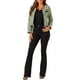 thumbnail image 2 of Chaqueta de tweed de manga larga con cierre de botones en el frente y cuello redondo para mujer INSPIRE CHIC, talla L verde, 2 of 6