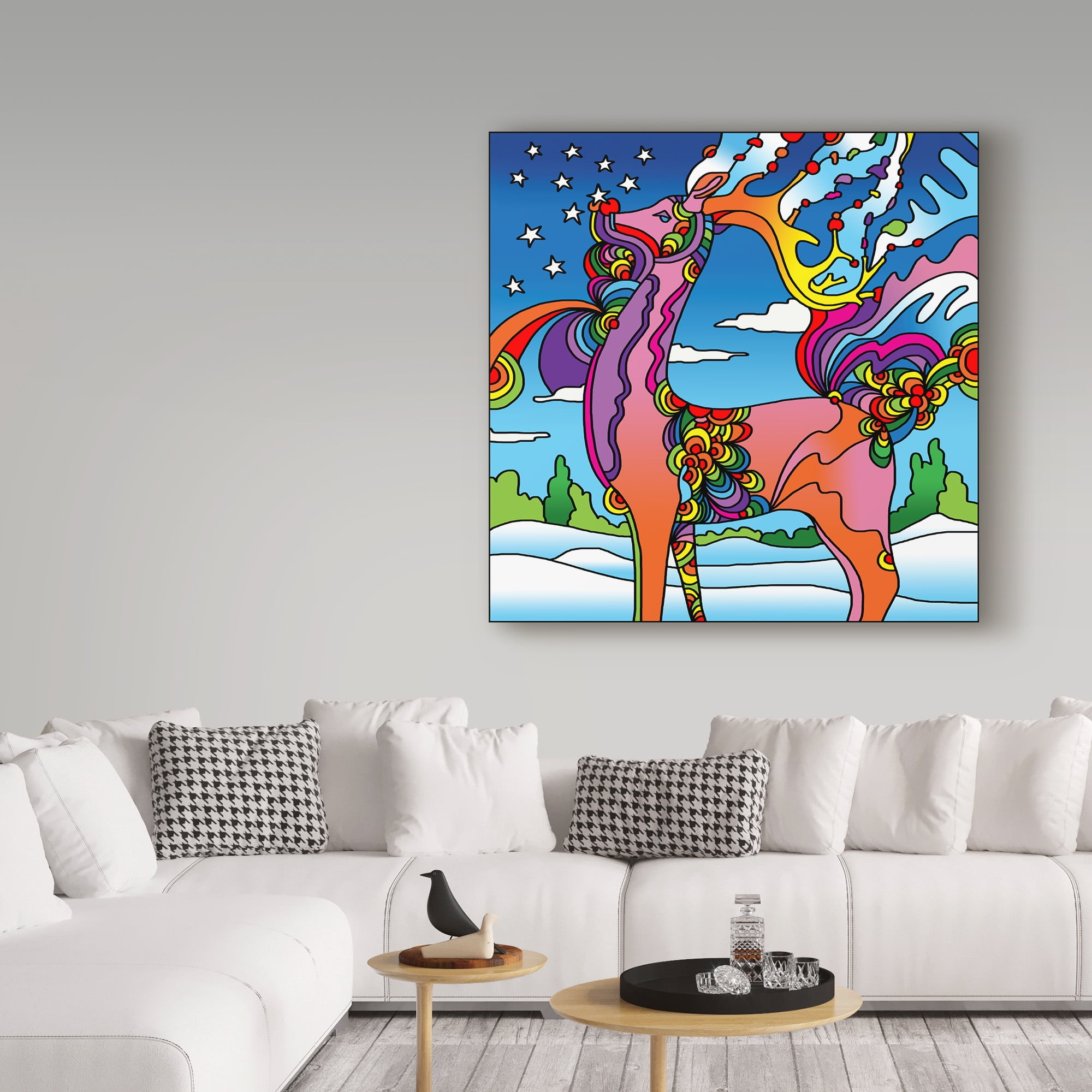 Trademark Fine Art 'Pop Art Reindeer' Canvas Art by Howie Green