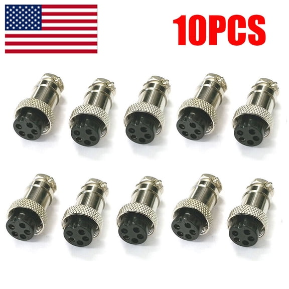 10PCS 5 Pin Female & Male Microphone Connector for CB Radio Ham Plug