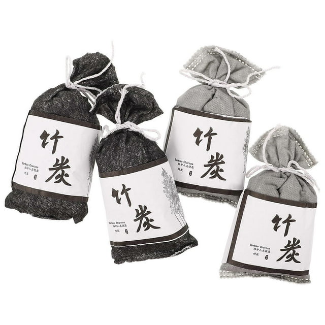 Bamboo Charcoal 4Pcs Odor Elimination Bags For Home Car Closet 13.00X7.00X3.00CM Rectangular Design
