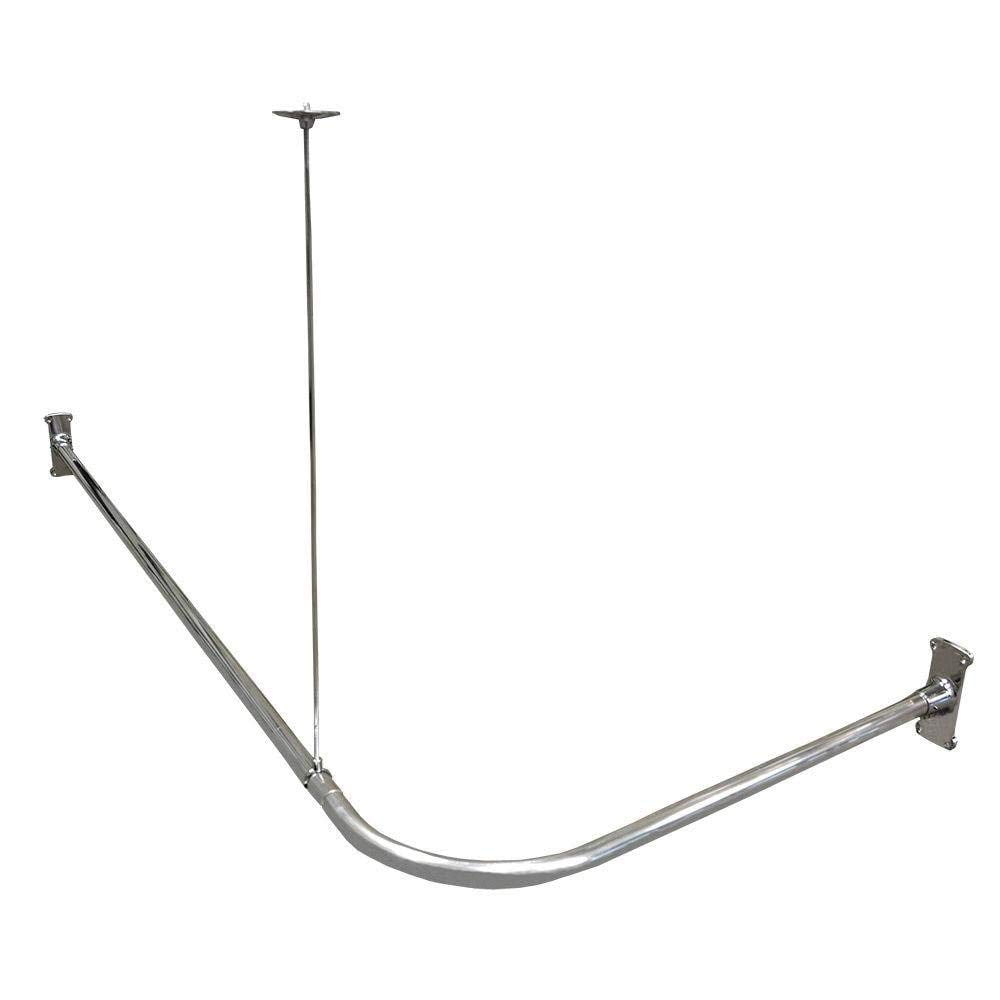 Hudson Br Works Wo L Shower Curtain Rod Shape 1 In X 60 For Corner Tubs Polished Chrome Hudson Br Works Wo L Shower Curtain