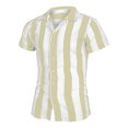 thumbnail image 1 of BOBOGOJP Chemise Hawaïenne pour Hommes Manches Courtes Boutonnée Mode Texturée Été Plage, YE1 TG, 1 of 5