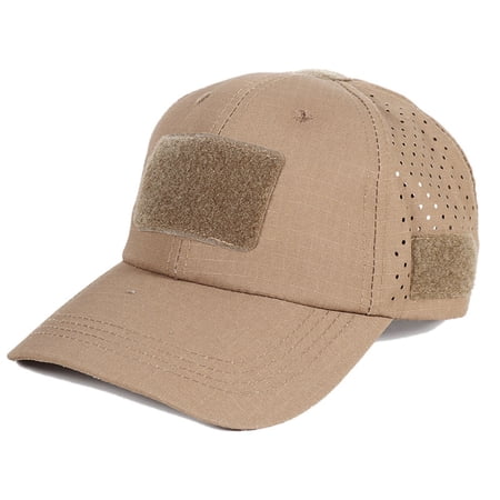 Premium Tactical Baseball Cap - Breathable Mesh Sunshade Hat for Men Adjustable Hook and Loop Patch Display Sunglass Holder for Outdoor Hiking Fishing Camping
