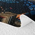 thumbnail image 5 of Feelyou Moon Night Dragon Twin Quilt Set for Men Boys, Book Rose Animal Twin Coverlet Set, Black Blue, 2-Piece, 5 of 7