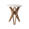 thumbnail image 5 of COZAYH Pedestal Farmhouse End Table, Distressed White Top with Tripod Base for Modern Farmhouse, Boho Decor, Round, 5 of 7