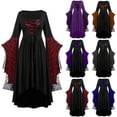 thumbnail image 5 of nerohusy 2025 Halloween Costumes for Girls Kids Vintage Gothic Dress Renaissance Fairy Costume Medieval Witch Dresses 4-15 T Black,6-7Years, 5 of 5