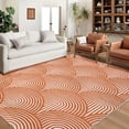 thumbnail image 2 of Hasoo Modern Arches Area Rug Mid Century Modern Bedroom Living Room Decor Floor Rug 8' x 10' Orange, 2 of 5
